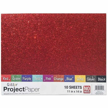 Royal Brites Glitter Project Paper Assortment, 11" x 14", Assorted, 10/Carton (GEO25400)