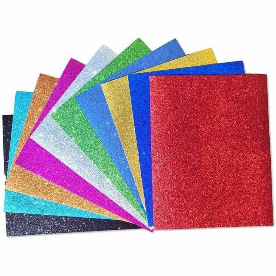 Royal Brites Glitter Project Paper Assortment, 11" x 14", Assorted, 10/Carton (GEO25400)