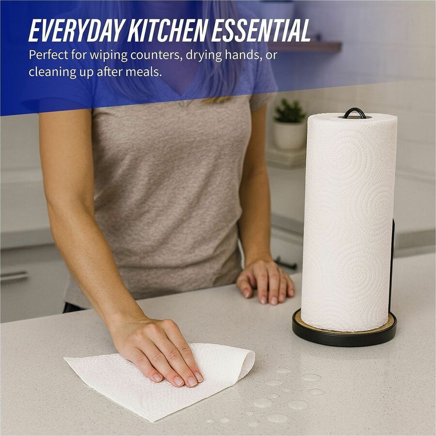 Genuine Joe Kitchen Roll Paper Towels, 2 Ply, 11" x 93.60", 100 Towels/Roll, 3 Rolls/Carton (GJO23085)