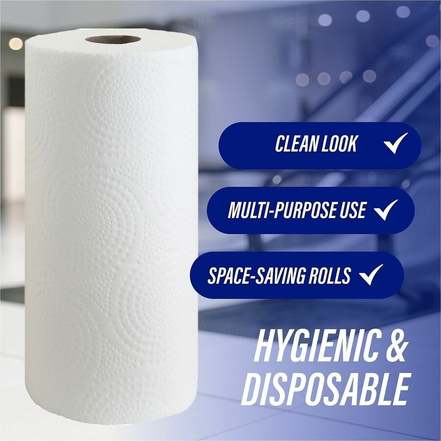 Genuine Joe Kitchen Roll Paper Towels, 2 Ply, 11" x 93.60", 100 Towels/Roll, 3 Rolls/Carton (GJO23085)