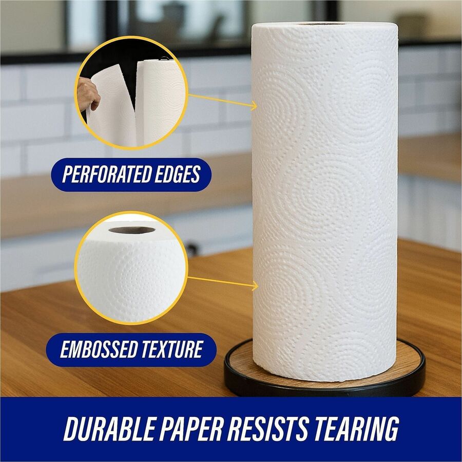 Genuine Joe Kitchen Roll Paper Towels, 2 Ply, 11" x 93.60", 100 Towels/Roll, 3 Rolls/Carton (GJO23085)