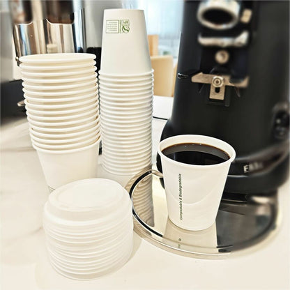 Genuine Joe BPI Certified Compostable Paper Cups, 12 fl oz, Leak Proof Closure, White, 1000/Carton (GJO02048)