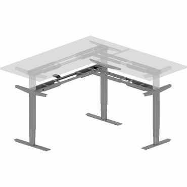 Lorell Sit-to-Stand Two-Tier Base, 275 lb Capacity, 45.10", Silver Base, 2 Legs, 2 Tier(s), Height Adjustable (LLR25906)