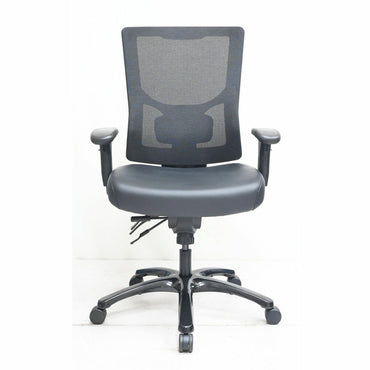 Lorell Big & Tall Mesh High-Back Chair, Black, Polyurethane, Molded Foam, Vinyl Seat Material, Mesh Back Material, Armrest (LLR62011)