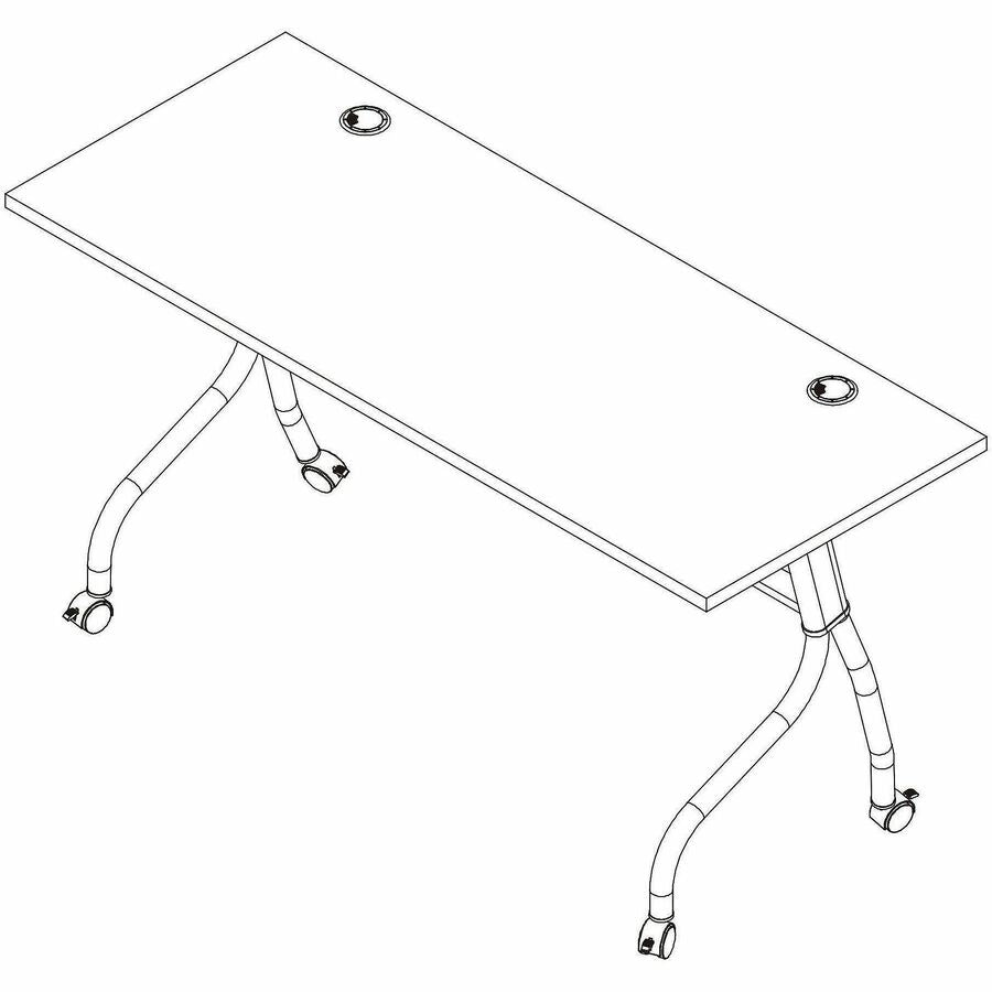 Lorell Preference Flip/Nest Training Tables, 60" Table Top Width x 23.60" Table Top Depth, 29.50", Black Four Leg Base (LLR60756)