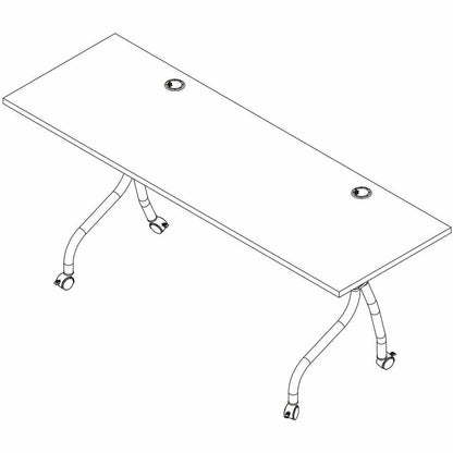 Lorell Preference Flip/Nest Training Tables, 72" Table Top Width x 23.60" Table Top Depth, 29.50", Black Four Leg Base (LLR60755)