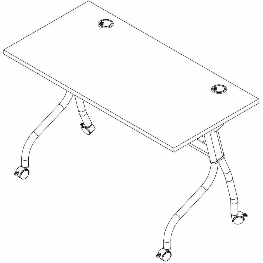 Lorell Preference Flip/Nest Training Tables, 48" Table Top Width x 23.60" Table Top Depth, 29.50", Black Four Leg Base (LLR60757)