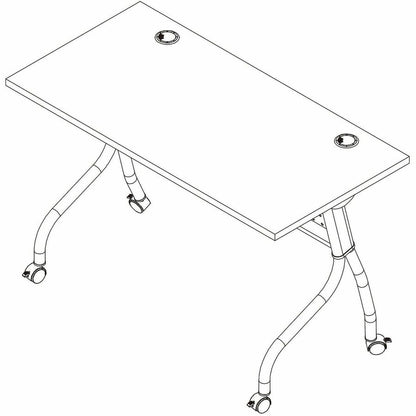 Lorell Preference Flip/Nest Training Tables, 48" Table Top Width x 23.60" Table Top Depth, 29.50", Black Four Leg Base (LLR60757)