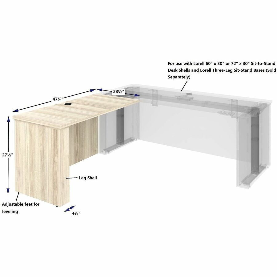 Lorell Essentials Sit-Stand Return Shells, 27.5" x 47.3" x 23.6", Finish: Modern Elm (LLR66378)