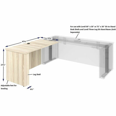 Lorell Essentials Sit-Stand Return Shells, 27.5" x 47.3" x 23.6", Finish: Modern Elm (LLR66378)