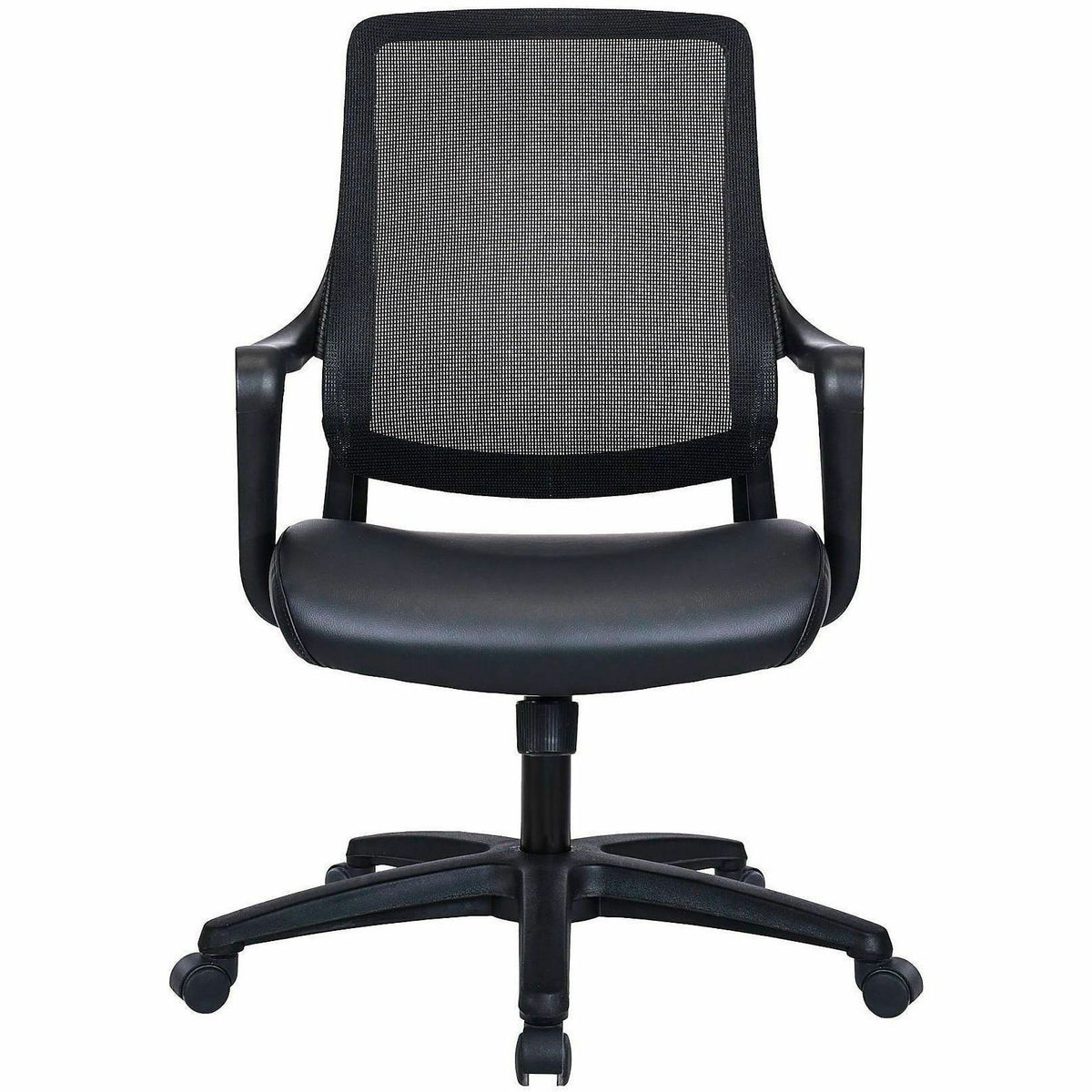 Lorell Fixed-Arm Mesh-Back Conference Chair, Mesh Back Material, 5-star Base, Black, Armrest (LLR63212)