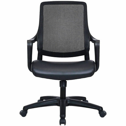 Lorell Fixed-Arm Mesh-Back Conference Chair, Mesh Back Material, 5-star Base, Black, Armrest (LLR63212)
