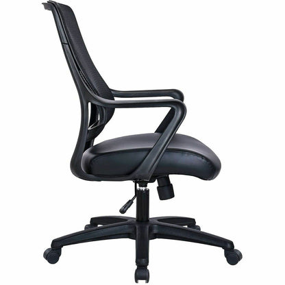 Lorell Fixed-Arm Mesh-Back Conference Chair, Mesh Back Material, 5-star Base, Black, Armrest (LLR63212)