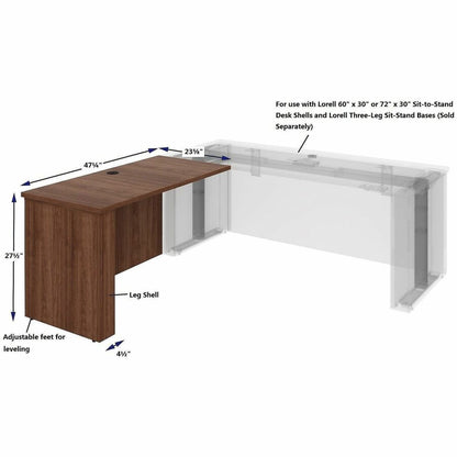 Lorell Essentials Sit-Stand Return Shells, 27.5" x 47.3" x 23.6", Finish: Walnut (LLR69965)