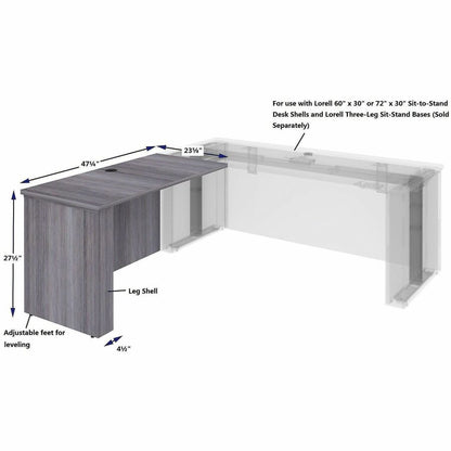 Lorell Essentials Sit-Stand Return Shells, 27.5" x 47.3" x 23.6", Finish: Weathered Charcoal (LLR69528)