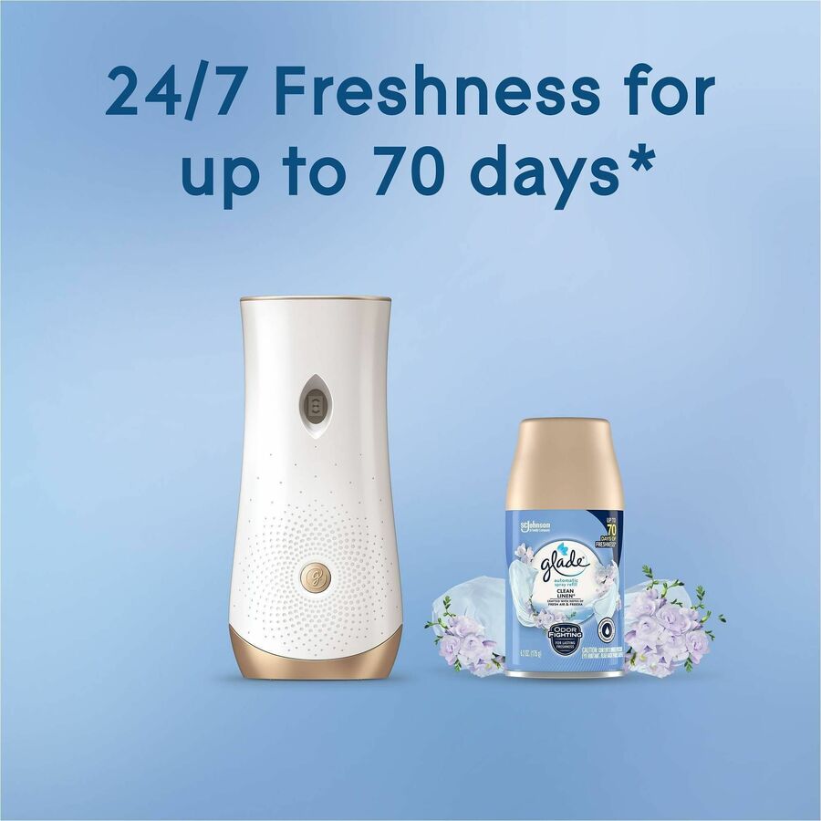 Glade Automatic Spray Refills, Aerosol, 6.2 fl oz, Clean Linen, 70 Day (SJN389270)
