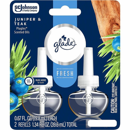 Glade PlugIns Refill, Oil, Juniper & Teak, 2/Pack (SJN397751)