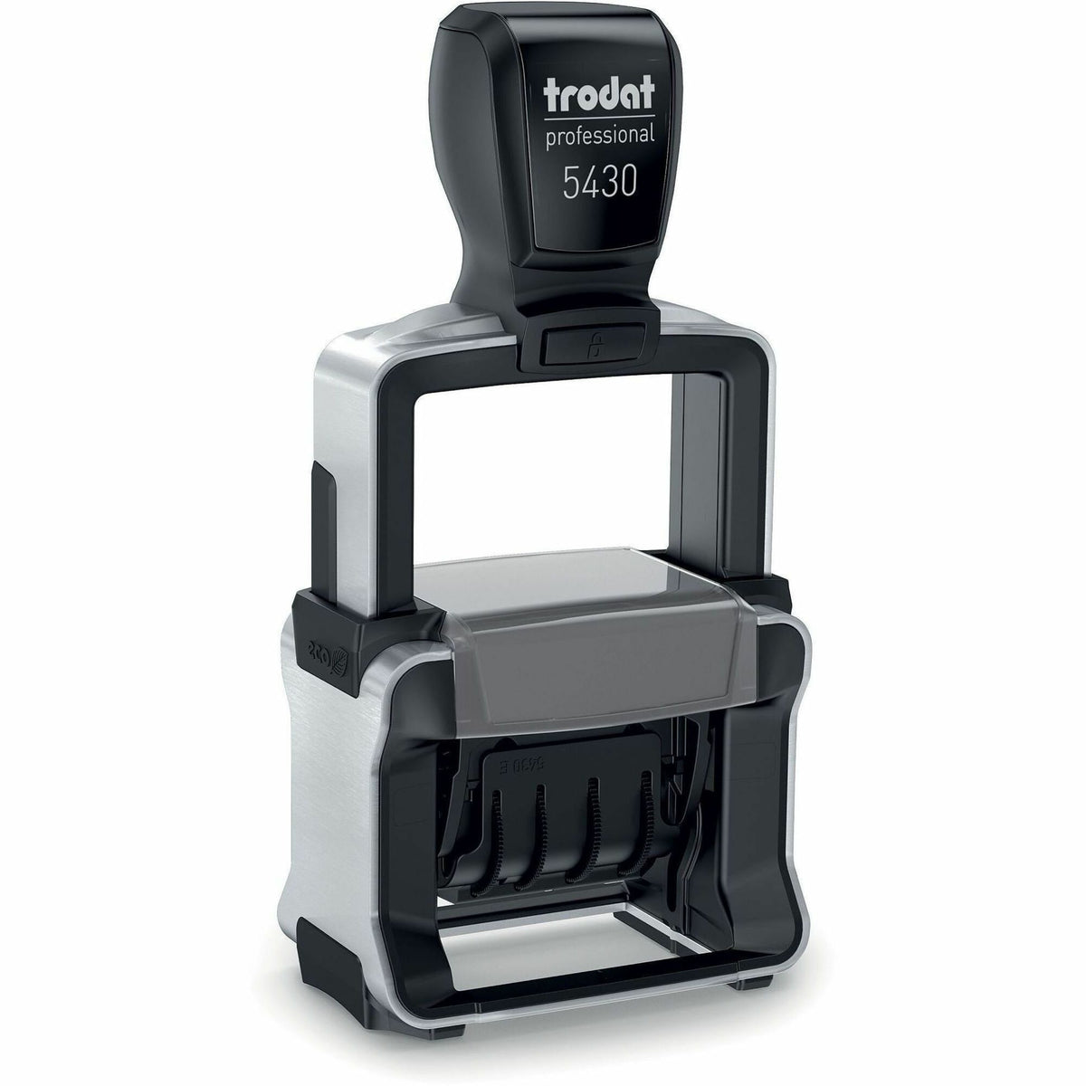 Trodat Professional 5-in-1 Date Stamp, 2" Impression Width x 1.12" Impression Length, Blue, Message/Date Stamp, 2 Line(s), 4 Bands (TDTT5430)