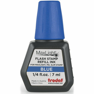 Trodat Maxlight Refill Ink, 0.24 fl oz, Blue Ink, Plastic, TAA Compliant (TDT217475)