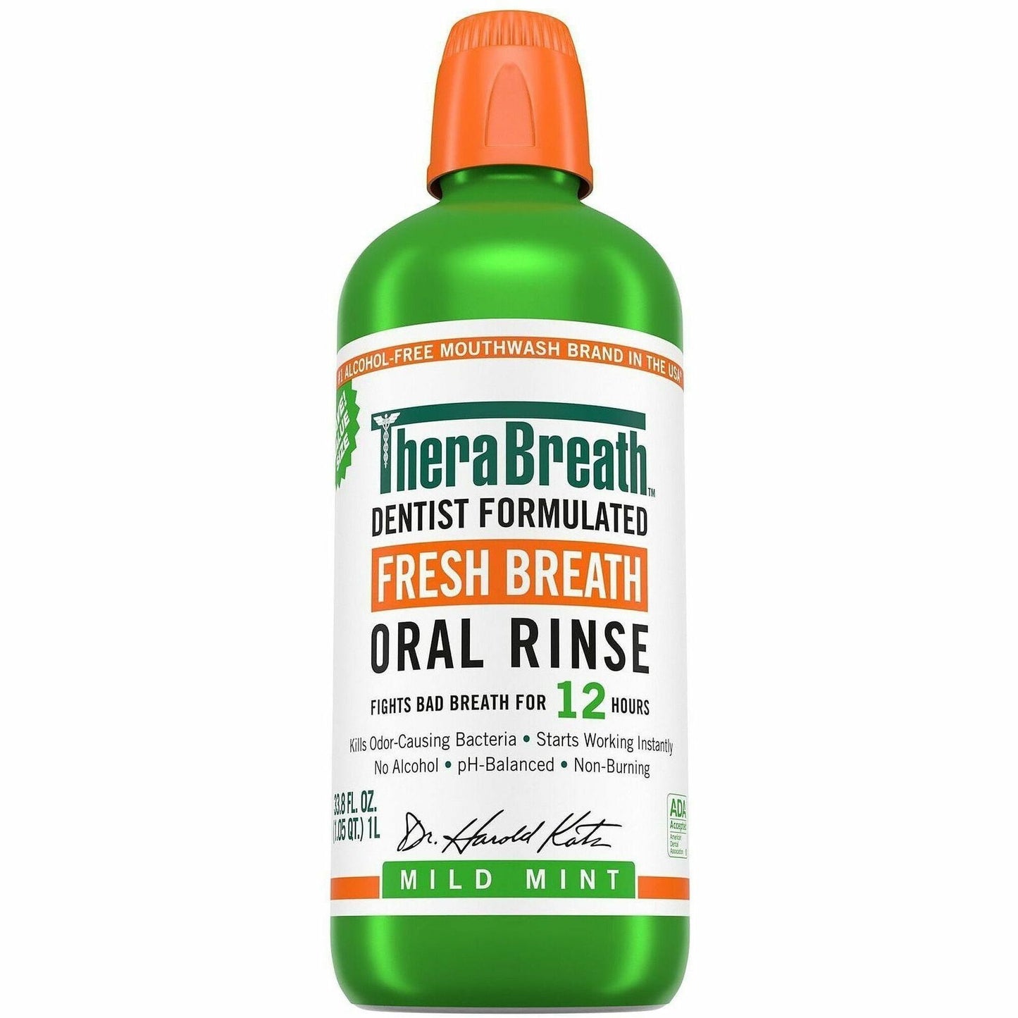 TheraBreath Fresh Breath Oral Rinse, Mild Mint, 1.06 quart  (CDC9702952371)