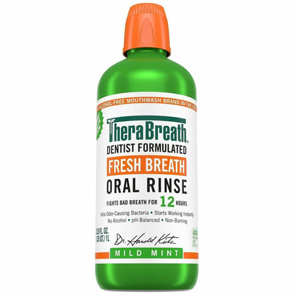 TheraBreath Fresh Breath Oral Rinse, Mild Mint, 1.06 quart  (CDC9702952371)