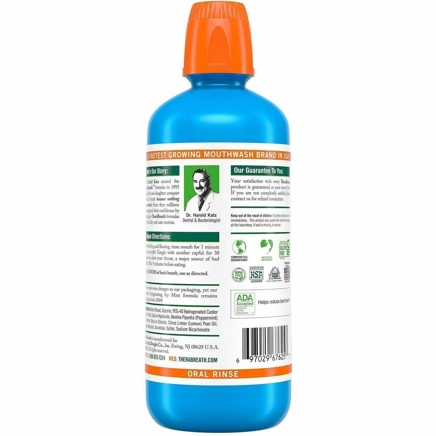 TheraBreath Fresh Breath Oral Rinse, Icy Mint, 1.06 quart  (CDC9702981616)