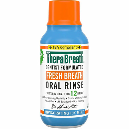 TheraBreath Fresh Breath Oral Rinse, Icy Mint, 3 fl oz Bottle  (CDC9702999512)