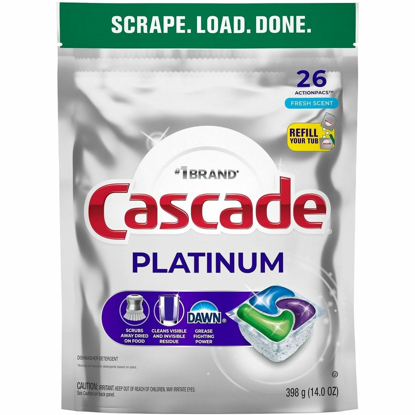 Cascade Platinum Plus ActionPacs, 26 Pods, 4/Carton (PGC15536CT)