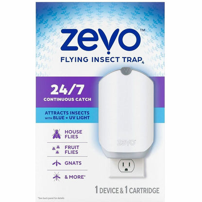 P&G Zevo Indoor Flying Insect Trap Kit, White, 4/Carton (PGC01790)
