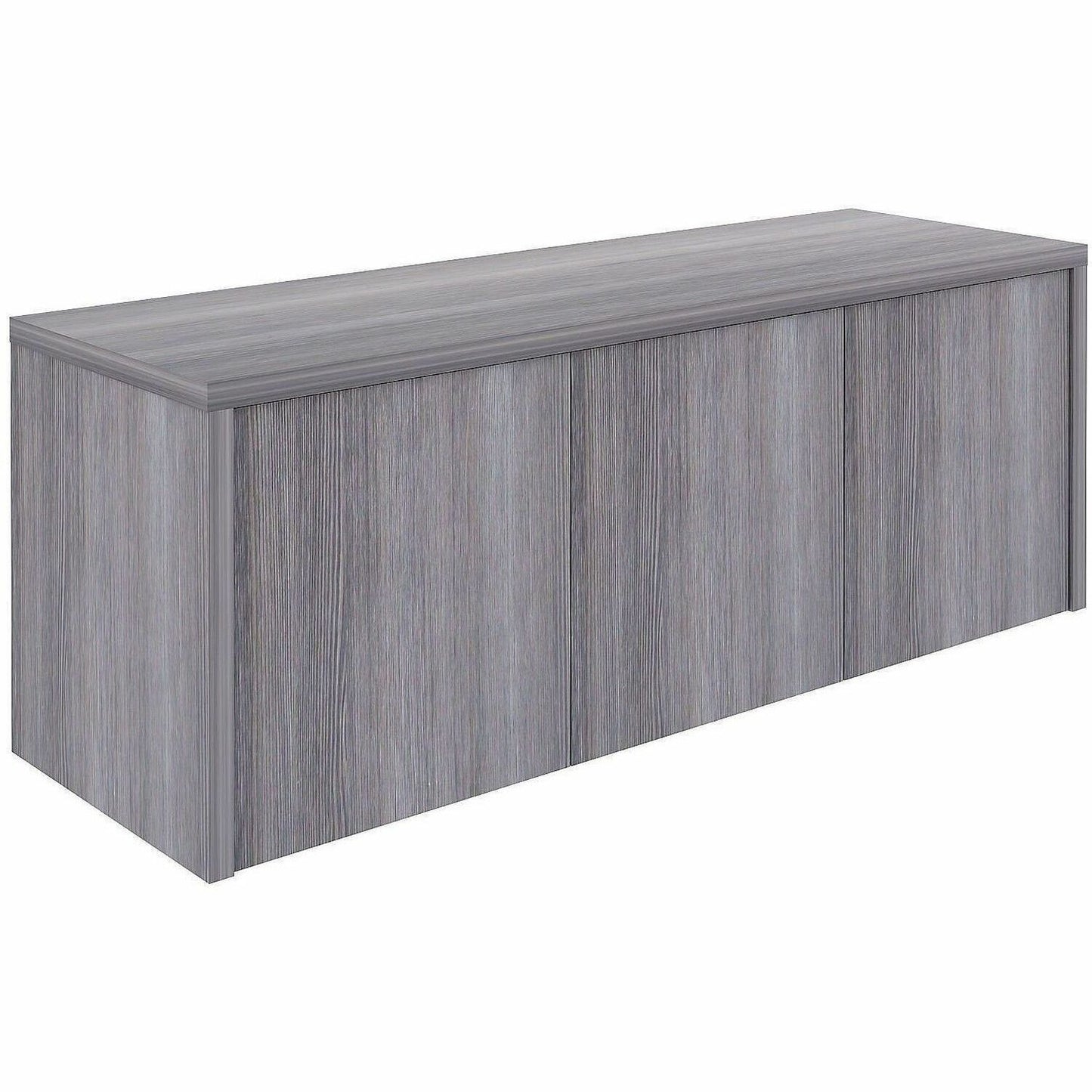 Lorell Essentials Wall-Mounted Hutches with Wood Doors, 17" x 48" x 15", Weathered Charcoal (LLR69635)
