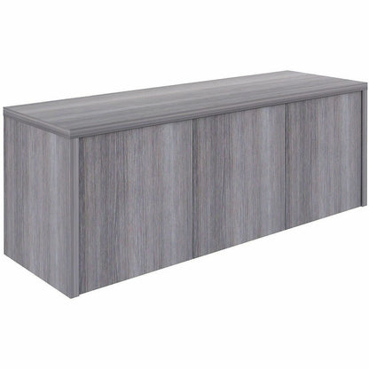 Lorell Essentials Wall-Mounted Hutches with Wood Doors, 17" x 48" x 15", Weathered Charcoal (LLR69635)
