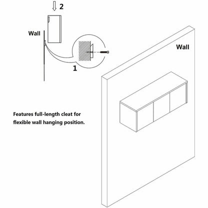 Lorell Essentials Wall-Mounted Hutches with Wood Doors, 17" x 48" x 15", Weathered Charcoal (LLR69635)