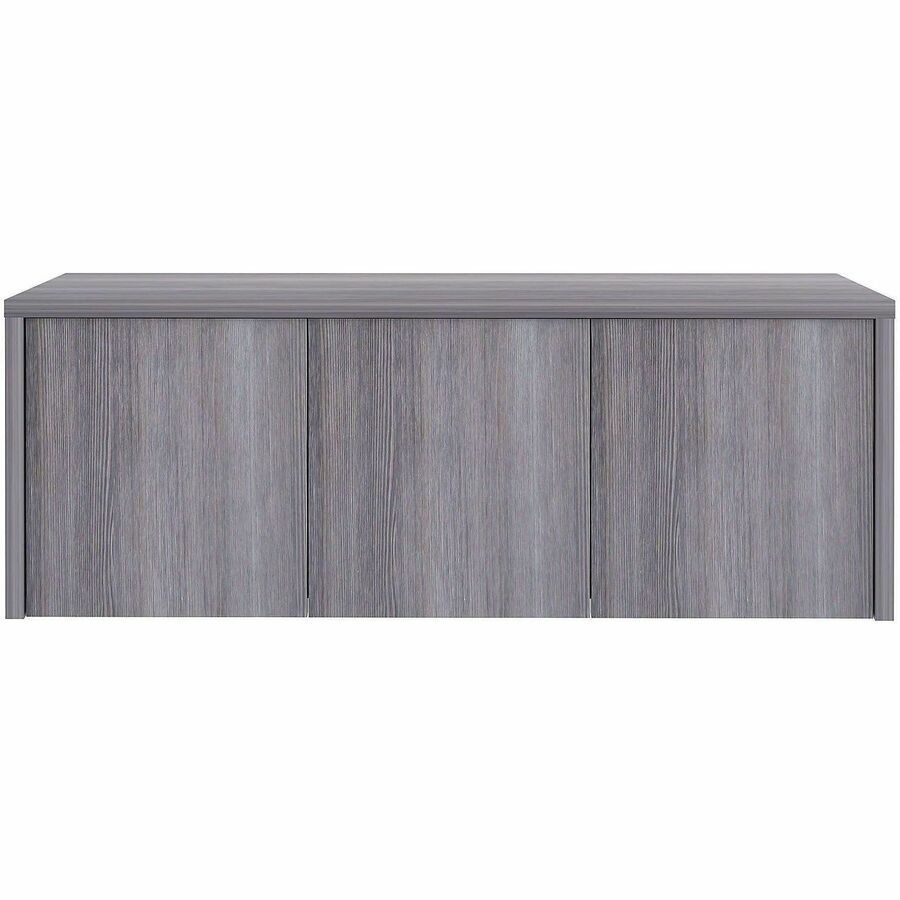 Lorell Essentials Wall-Mounted Hutches with Wood Doors, 17" x 48" x 15", Weathered Charcoal (LLR69635)