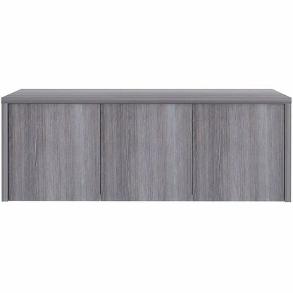 Lorell Essentials Wall-Mounted Hutches with Wood Doors, 17" x 48" x 15", Weathered Charcoal (LLR69635)