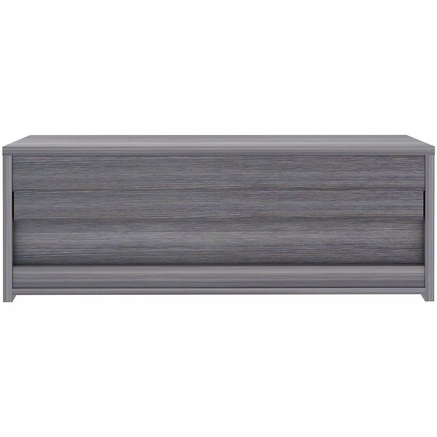 Lorell Essentials Wall-Mounted Hutches with Wood Doors, 17" x 48" x 15", Weathered Charcoal (LLR69635)