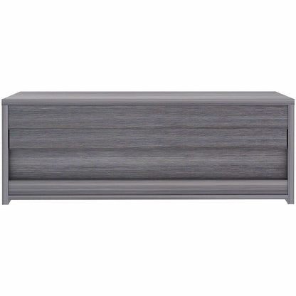 Lorell Essentials Wall-Mounted Hutches with Wood Doors, 17" x 48" x 15", Weathered Charcoal (LLR69635)