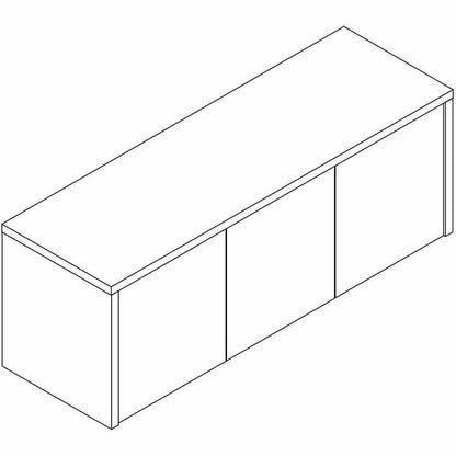 Lorell Essentials Wall-Mounted Hutches with Wood Doors, 17" x 48" x 15", Weathered Charcoal (LLR69635)