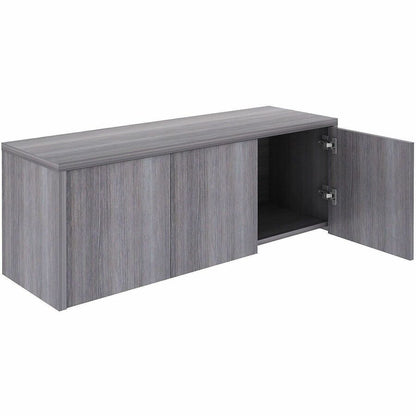 Lorell Essentials Wall-Mounted Hutches with Wood Doors, 17" x 48" x 15", Weathered Charcoal (LLR69635)