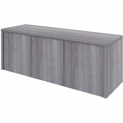 Lorell Essentials Wall-Mounted Hutches with Wood Doors, 17" x 48" x 15", Weathered Charcoal (LLR69635)