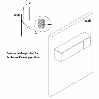 Lorell Essentials Wall-Mounted Hutche with Wood Doors, 17" x 72" x 15", Modern Elm (LLR66346)