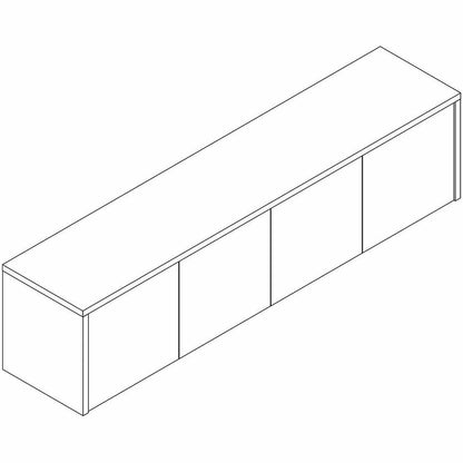 Lorell Essentials Wall-Mounted Hutche with Wood Doors, 17" x 72" x 15", Modern Elm (LLR66346)