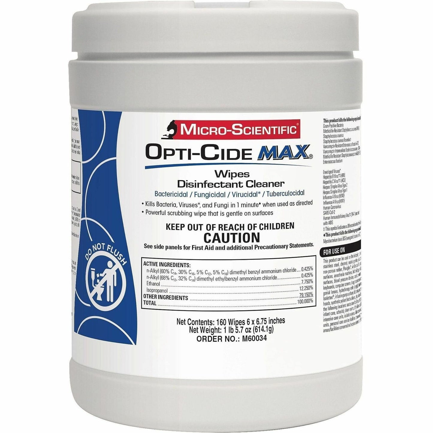 MICRO-SCIENTIFIC Opti-Cide MAX Wipes, 12/Carton (WMNM60034F)