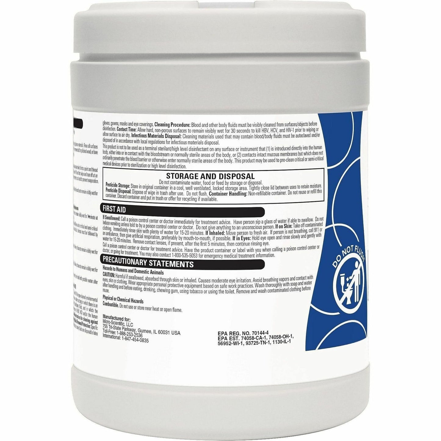 MICRO-SCIENTIFIC Opti-Cide MAX Wipes, 12/Carton (WMNM60034F)