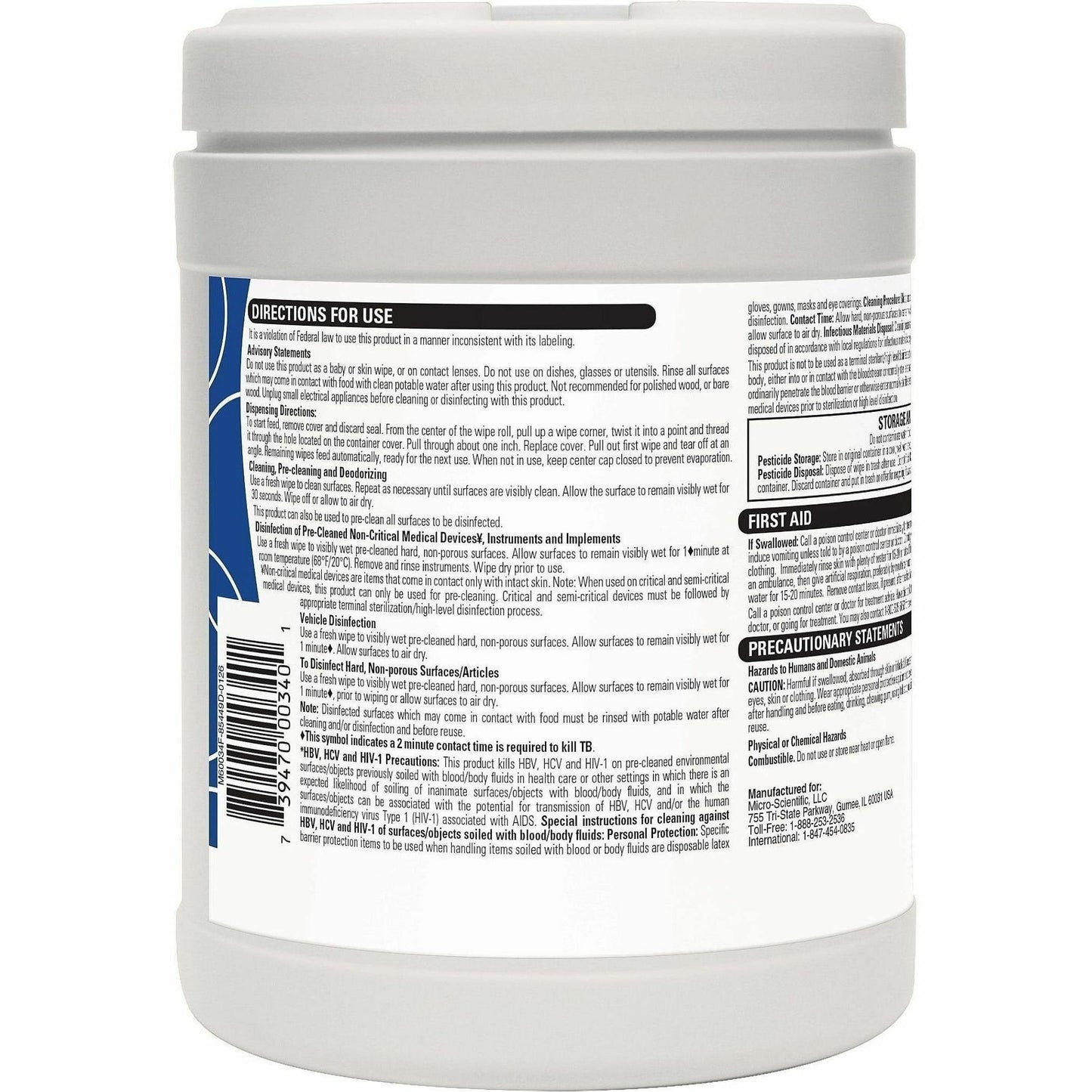 MICRO-SCIENTIFIC Opti-Cide MAX Wipes, 12/Carton (WMNM60034F)