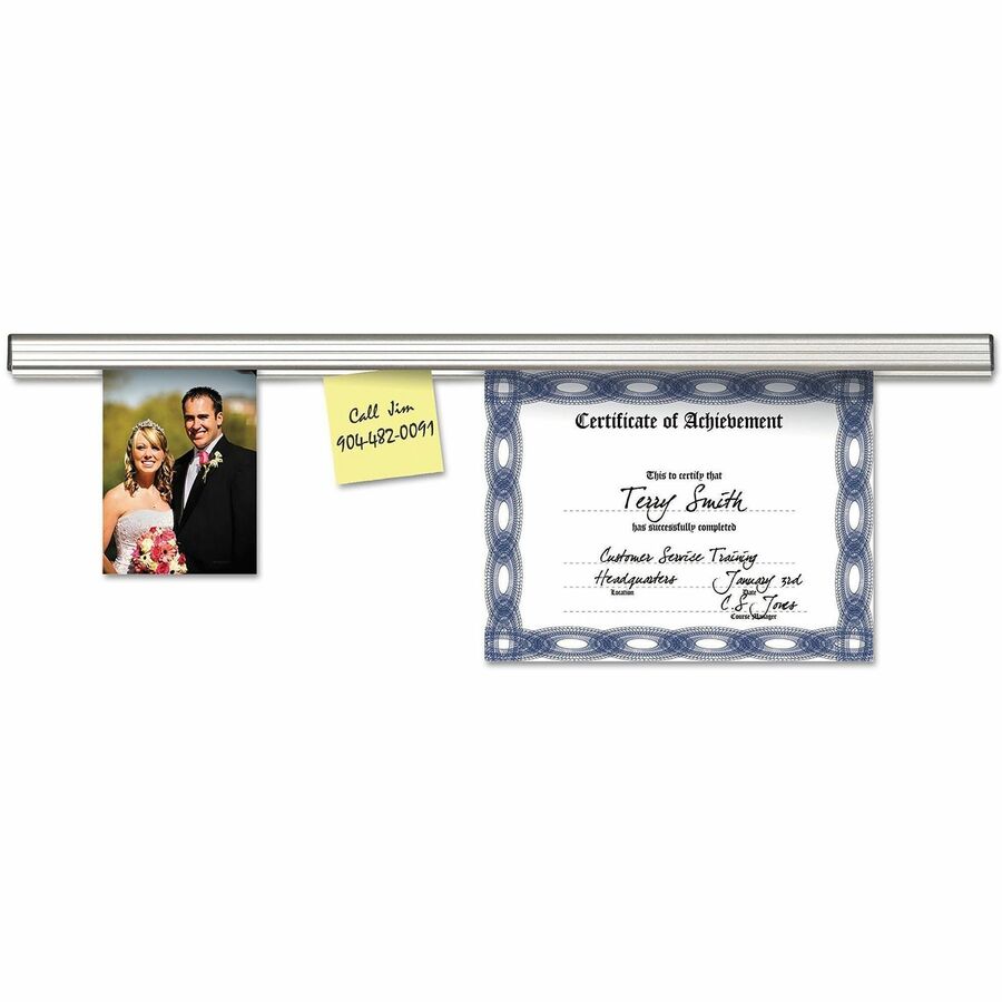 Advantus Grip-A-Strip Display Rails, 1.5" x 9", Satin Aluminum (AVT1500)