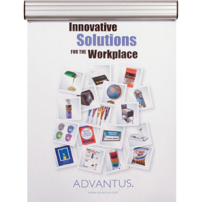 Advantus Grip-A-Strip Display Rails, 1.5" x 9", Satin Aluminum (AVT1500)
