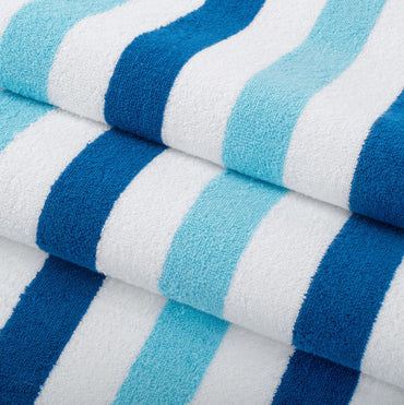 Hospeco® Cabo Cabana Beach Towel 30x70 Navy/Blue, 4/Pack (CABOCABANA-NV/BL)
