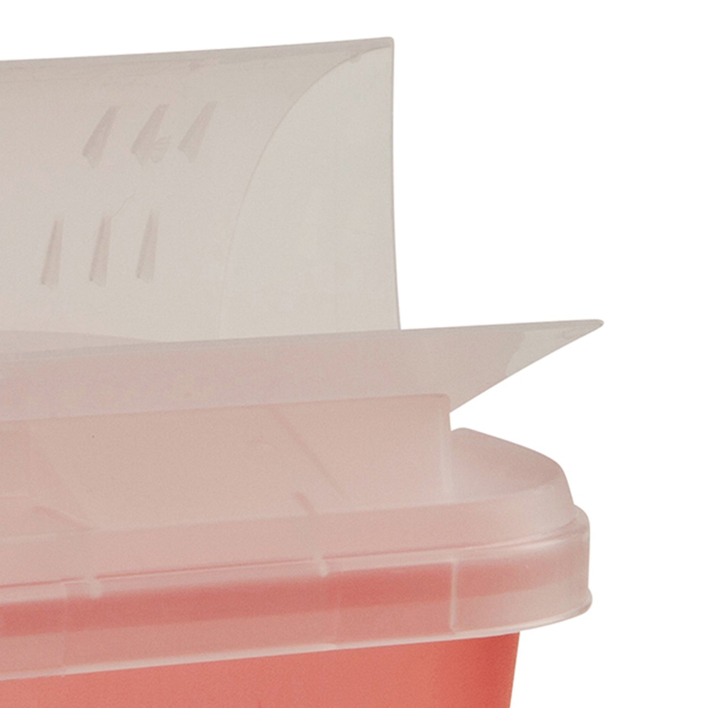 SharpSafety™ Sharps Container Translucent Red Base 10 H X 10-1/2 W X 7-1/4 D Inch Horizontal Entry 2 Gallon (191568_CS)