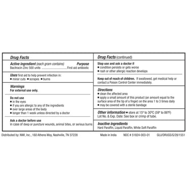 CareALL® First Aid Antibiotic Bacitracin Ointment 1 oz. Tube (874273_BX)