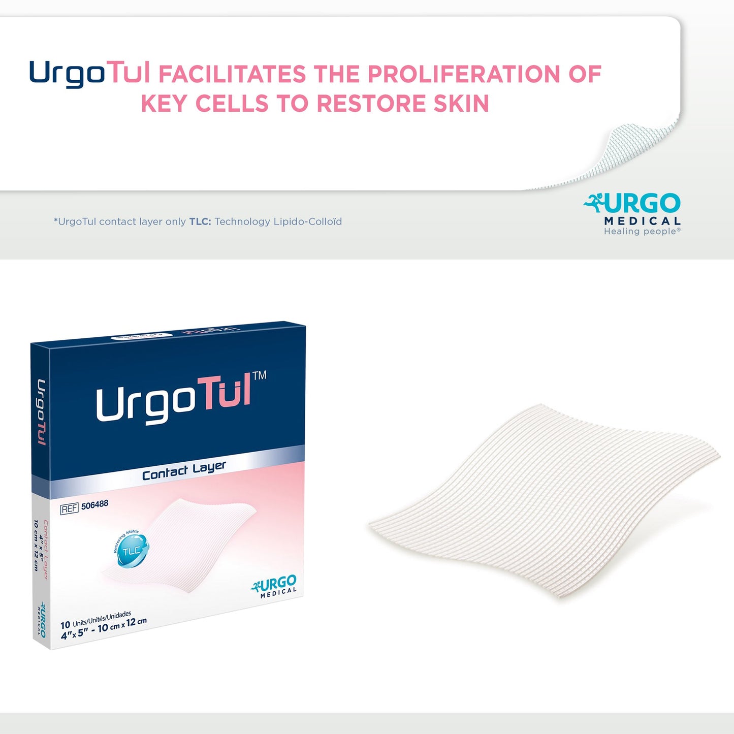 UrgoTul™ Impregnated Contact Layer Dressing 4 X 5 Inch Sterile (812489_BX)